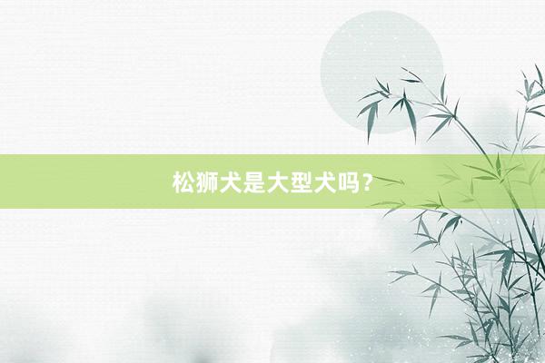 松狮犬是大型犬吗?