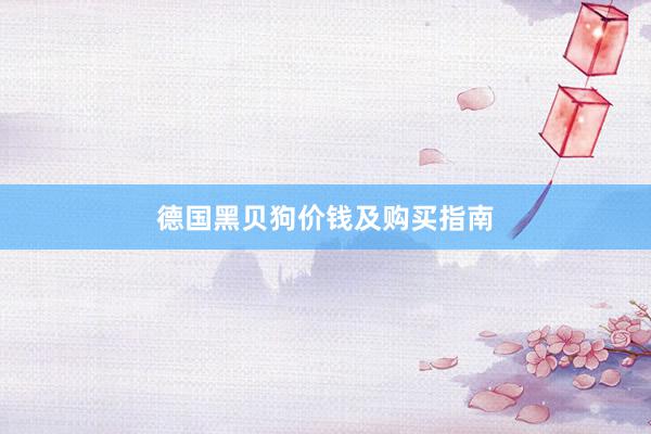 德国黑贝狗价钱及购买指南