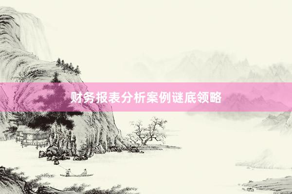 财务报表分析案例谜底领略